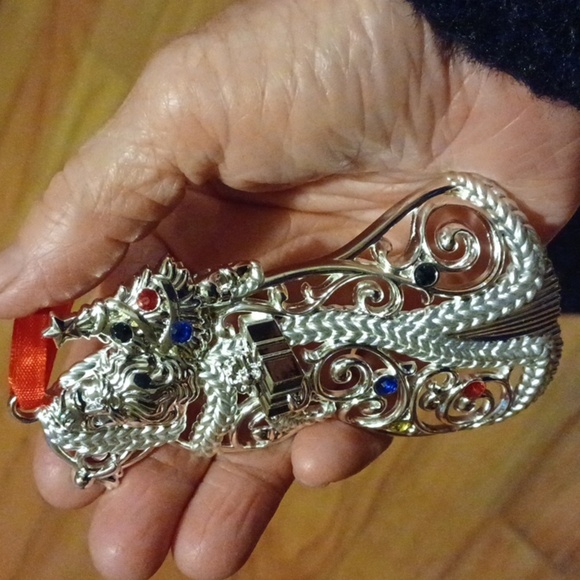 LENOX SETOF 2  Collectors Silver /W Jewels Santa &MrSnowMan New  4x4 - Picture 1 of 12